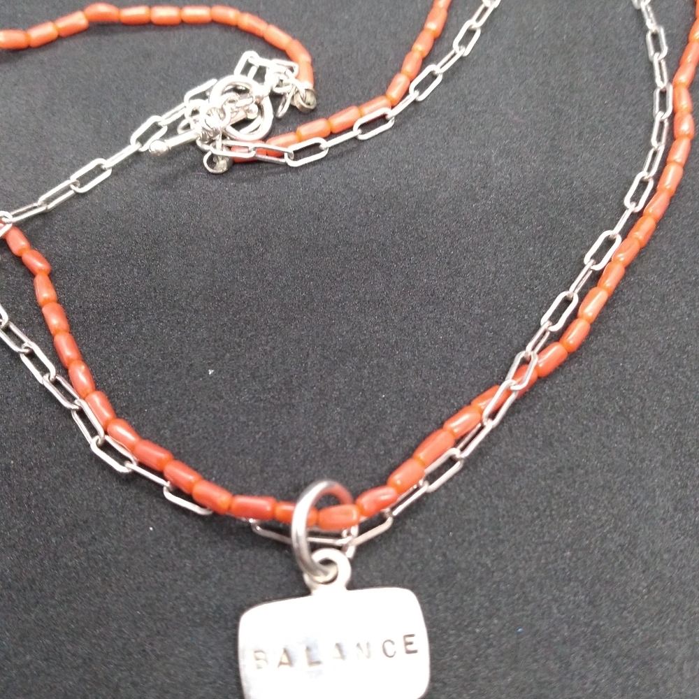GK designs sterling silver coral necklace pendant